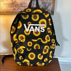 Vans Black and Yellow Sunflower Backpack